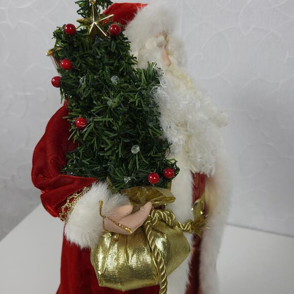 Vintage Old World Santa with Presents on Stand 17" Folk Art Santa Holiday‎ Decor - Picture 8 of 13